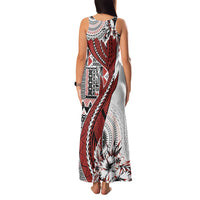 Bula Fiji Family Matching Tank Maxi Dress and Hawaiian Shirt Shark Tail White Masi Tapa LT7 - Polynesian Pride