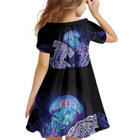 Polynesian Aumakua Family Matching Mermaid Dress and Hawaiian Shirt Jellyfish with Shark LT7 - Polynesian Pride