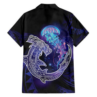 Polynesian Aumakua Family Matching Off Shoulder Maxi Dress and Hawaiian Shirt Jellyfish with Shark LT7 - Polynesian Pride