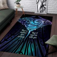Aotearoa Maori Te Whai Rahi Area Rug Tala - Nowhere You Could Go That I Won't Be With You LT7 Teal Purple - Polynesian Pride