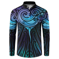 Aotearoa Maori Te Whai Rahi Button Sweatshirt Tala - Nowhere You Could Go That I Won't Be With You LT7 Teal Purple - Polynesian Pride