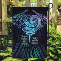 Aotearoa Maori Te Whai Rahi Garden Flag Tala - Nowhere You Could Go That I Won't Be With You LT7 Garden Flag Teal Purple - Polynesian Pride