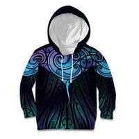 Aotearoa Maori Te Whai Rahi Kid Hoodie Tala - Nowhere You Could Go That I Won't Be With You LT7 Hoodie Teal Purple - Polynesian Pride