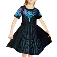 Aotearoa Maori Te Whai Rahi Kid Short Sleeve Dress Tala - Nowhere You Could Go That I Won't Be With You LT7 - Polynesian Pride