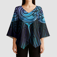Aotearoa Maori Te Whai Rahi Kimono Sleeve Blouse Tala - Nowhere You Could Go That I Won't Be With You LT7 - Polynesian Pride