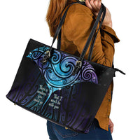 Aotearoa Maori Te Whai Rahi Leather Tote Bag Tala - Nowhere You Could Go That I Won't Be With You LT7 - Polynesian Pride