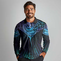 Aotearoa Maori Te Whai Rahi Long Sleeve Polo Shirt Tala - Nowhere You Could Go That I Won't Be With You LT7 - Polynesian Pride