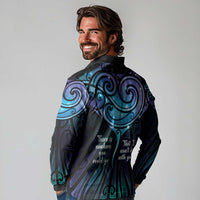 Aotearoa Maori Te Whai Rahi Long Sleeve Polo Shirt Tala - Nowhere You Could Go That I Won't Be With You LT7 - Polynesian Pride