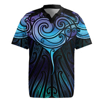 Aotearoa Maori Te Whai Rahi Rugby Jersey Tala - Nowhere You Could Go That I Won't Be With You LT7 Teal Purple - Polynesian Pride