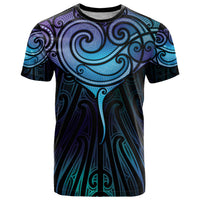 Aotearoa Maori Te Whai Rahi T Shirt Tala - Nowhere You Could Go That I Won't Be With You LT7 Teal Purple - Polynesian Pride