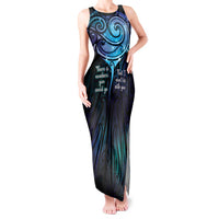 Aotearoa Maori Te Whai Rahi Tank Maxi Dress Tala - Nowhere You Could Go That I Won't Be With You LT7 Women Teal Purple - Polynesian Pride