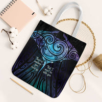 Aotearoa Maori Te Whai Rahi Tote Bag Tala - Nowhere You Could Go That I Won't Be With You LT7 White Strap One Size Teal Purple - Polynesian Pride