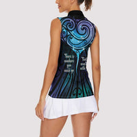 Aotearoa Maori Te Whai Rahi Women Sleeveless Polo Shirt Tala - Nowhere You Could Go That I Won't Be With You LT7 - Polynesian Pride