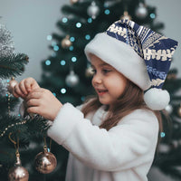 Polynesian Puakeniken Pikake Twisted Lei Christmas Santa Hat Navy Blue - Polynesian Pride