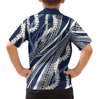 Polynesian Puakeniken Pikake Twisted Lei Hawaiian Shirt Navy Blue - Polynesian Pride