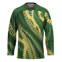 Polynesian Puakeniken Pikake Twisted Lei Hockey Jersey Emerald - Polynesian Pride