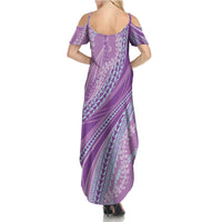 Polynesian Puakeniken Pikake Twisted Lei Summer Maxi Dress Amethys - Polynesian Pride