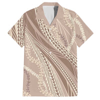 Polynesian Puakeniken Pikake Twisted Lei Hawaiian Shirt Beige - Polynesian Pride