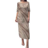 Polynesian Puakeniken Pikake Twisted Lei Puletasi Beige - Polynesian Pride