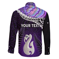 Personalised New Zealand Maori Family Matching Tank Maxi Dress and Hawaiian Shirt Manaia Paua Shell Purple LT7 - Polynesian Pride