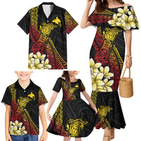 Personalized Papua New Guinea Family Matching Mermaid Dress and Hawaiian Shirt Kundu Drum Carving Motifs LT7 - Polynesian Pride