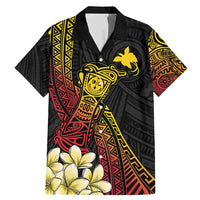 Personalized Papua New Guinea Family Matching Mermaid Dress and Hawaiian Shirt Kundu Drum Carving Motifs LT7 Dad's Shirt - Short Sleeve Black - Polynesian Pride