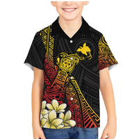 Personalized Papua New Guinea Family Matching Mermaid Dress and Hawaiian Shirt Kundu Drum Carving Motifs LT7 Son's Shirt Black - Polynesian Pride