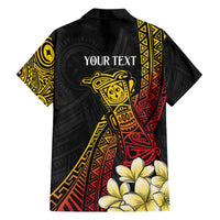Personalized Papua New Guinea Family Matching Off The Shoulder Long Sleeve Dress and Hawaiian Shirt Kundu Drum Carving Motifs LT7 - Polynesian Pride