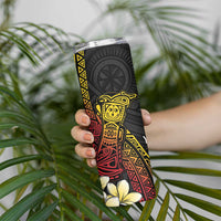 Personalized Papua New Guinea Skinny Tumbler Kundu Drum Carving Motifs LT7 - Polynesian Pride