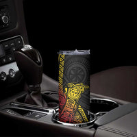 Personalized Papua New Guinea Skinny Tumbler Kundu Drum Carving Motifs LT7 - Polynesian Pride