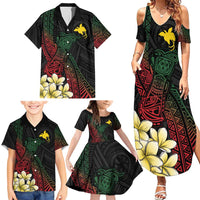 Personalized Papua New Guinea Family Matching Summer Maxi Dress and Hawaiian Shirt Kundu Drum Motifs - Sepik Colors LT7 - Polynesian Pride