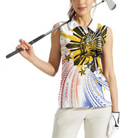 Philippines Independence Day Women Sleeveless Polo Shirt Eagle Mix Filipino Flag Tribal Style LT7 - Polynesian Pride