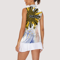 Philippines Independence Day Women Sleeveless Polo Shirt Eagle Mix Filipino Flag Tribal Style LT7 - Polynesian Pride