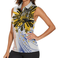 Philippines Independence Day Women Sleeveless Polo Shirt Eagle Mix Filipino Flag Tribal Style LT7 - Polynesian Pride