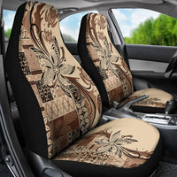Talofa Samoa Mamanu Siapo Mix Malu Car Seat Cover Classic Beige Frangipani and Turtles