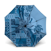 Talofa Samoa Mamanu Siapo Mix Malu Umbrella Cool Blue Frangipani and Turtles