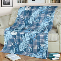 Blue Palaka Hawaii Cowboy Christmas Blanket Paniolo Mix Maile Lei - Polynesian Pride