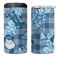 Blue Palaka Hawaii Cowboy Christmas 4 in 1 Can Cooler Tumbler Paniolo Mix Maile Lei LT7 One Size: 16 oz Blue - Polynesian Pride