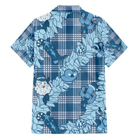 Blue Palaka Hawaii Cowboy Christmas Family Matching Long Sleeve Bodycon Dress and Hawaiian Shirt Paniolo Mix Maile Lei LT7 - Polynesian Pride