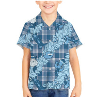 Blue Palaka Hawaii Cowboy Christmas Family Matching Mermaid Dress and Hawaiian Shirt Paniolo Mix Maile Lei LT7 Son's Shirt Blue - Polynesian Pride