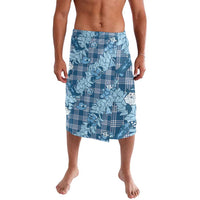 Blue Palaka Hawaii Cowboy Christmas Lavalava Paniolo Mix Maile Lei - Polynesian Pride