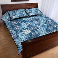 Blue Palaka Hawaii Cowboy Christmas Quilt Bed Set Paniolo Mix Maile Lei - Polynesian Pride