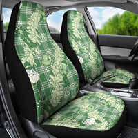 Green Palaka Hawaii Cowboy Christmas Car Seat Cover Paniolo Mix Maile Lei LT7 - Polynesian Pride