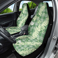 Green Palaka Hawaii Cowboy Christmas Car Seat Cover Paniolo Mix Maile Lei LT7 - Polynesian Pride