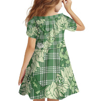 Green Palaka Hawaii Cowboy Christmas Family Matching Mermaid Dress and Hawaiian Shirt Paniolo Mix Maile Lei LT7 - Polynesian Pride