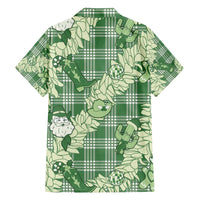 Green Palaka Hawaii Cowboy Christmas Family Matching Off The Shoulder Long Sleeve Dress and Hawaiian Shirt Paniolo Mix Maile Lei LT7 - Polynesian Pride