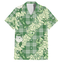 Green Palaka Hawaii Cowboy Christmas Family Matching Tank Maxi Dress and Hawaiian Shirt Paniolo Mix Maile Lei LT7 Dad's Shirt - Short Sleeve Green - Polynesian Pride