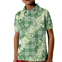 Green Palaka Hawaii Cowboy Christmas Kid Polo Shirt Paniolo Mix Maile Lei LT7 Kid Green - Polynesian Pride