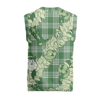 Green Palaka Hawaii Cowboy Christmas Knitted V-Neck Vest Paniolo Mix Maile Lei LT7 - Polynesian Pride