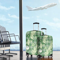 Green Palaka Hawaii Cowboy Christmas Luggage Cover Paniolo Mix Maile Lei - Polynesian Pride